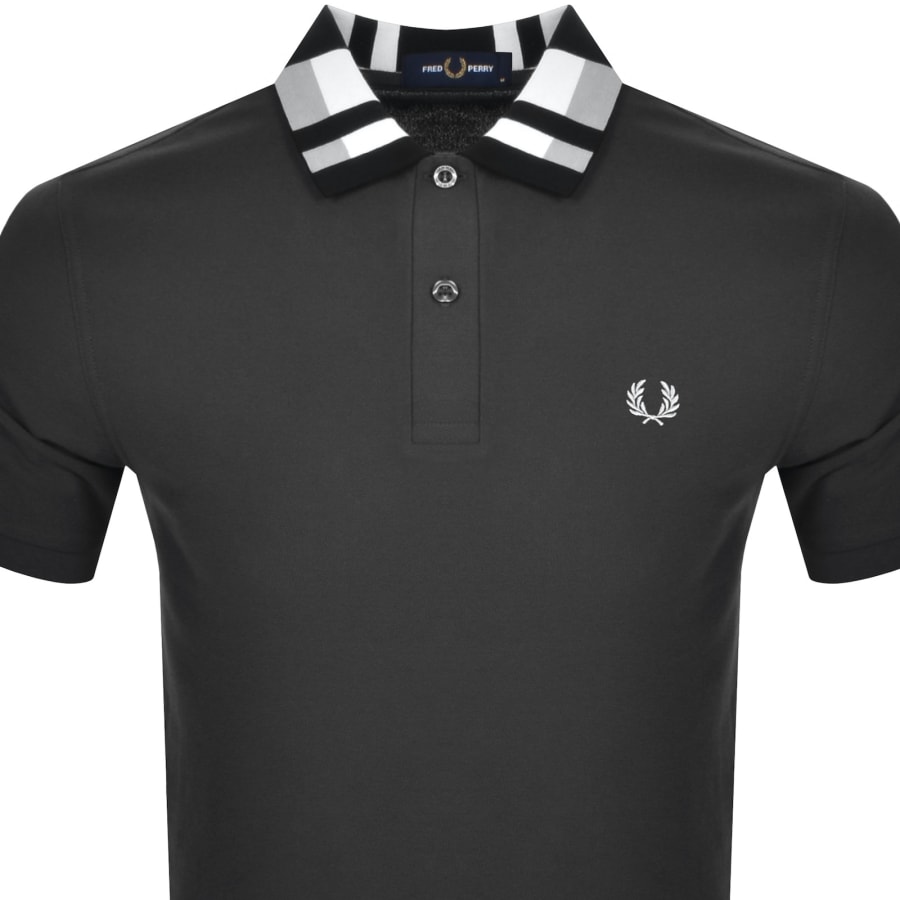 Fred Perry Checkerboard Polo T Shirt Grey